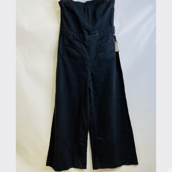 Brand New PILCRO STRAPLESS POLISHED WIDE-LEG DENIM JUMPSUIT - Picture 6 of 13
